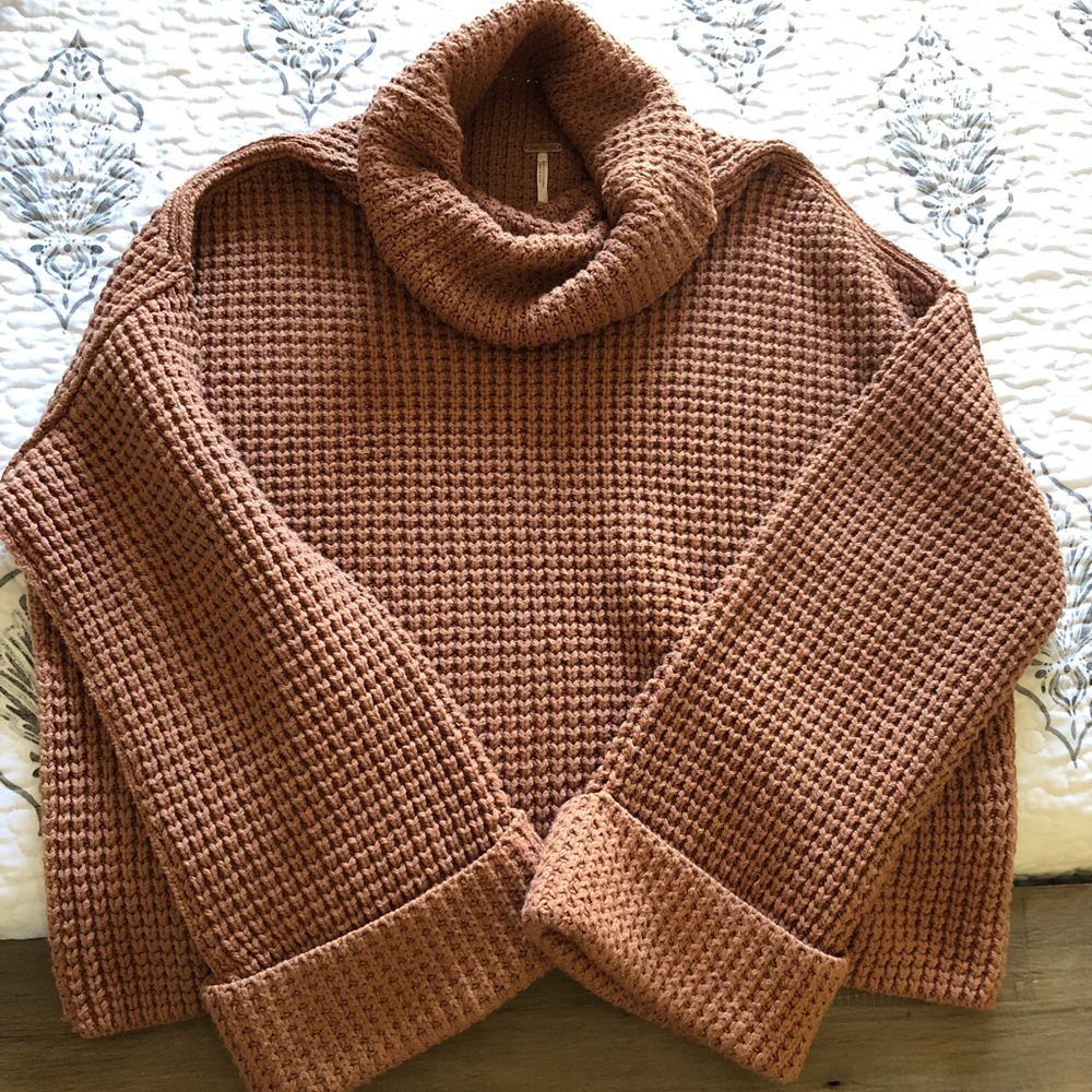 Free people park city terracotta waffle knit